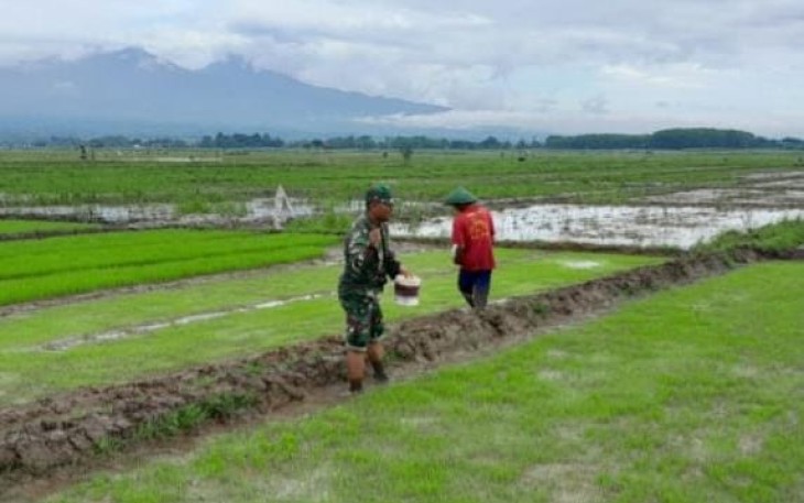 Bantu pemupukan lahan pertanian warga binaan 