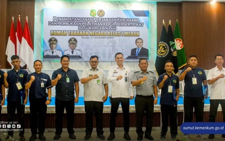 Pembukaan Pelatihan Kerja Bersertifikat di Rutan Kelas I Medan
