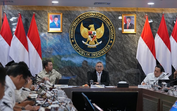 Dirjen Bina Pembangunan Daerah Kemendagri, Restuardy Daud, saat menghadiri Rapat Koordinasi Terbatas (Rakortas) Penguatan Strategi Ketahanan Pangan Nasional melalui Lahan Baku Sawah (LBS)
