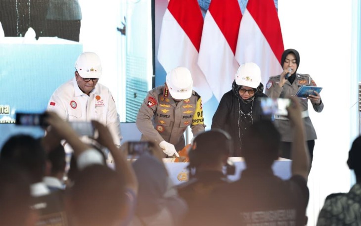Peletakan batu pertama pembangunan museum Marsinah di Kabupaten Nganjuk, Sabtu (27/12)