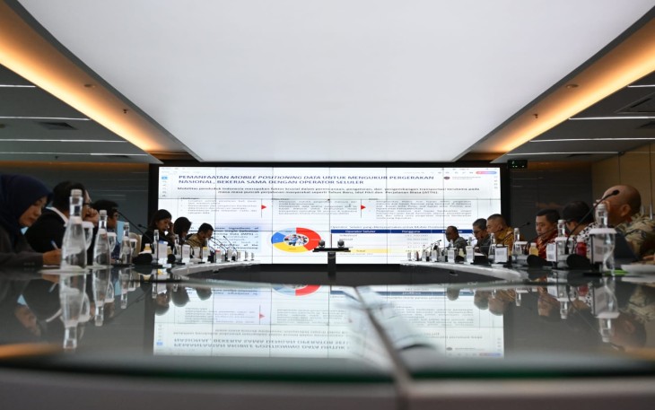 Pertemuan Menteri Perhubungan Dudy Purwagandhi dan Menteri Komunikasi dan Digital Meutya Hafid di Kantor Kementerian Komunikasi dan Digital (Kemkomdigi), Jakarta, Rabu (5/2).