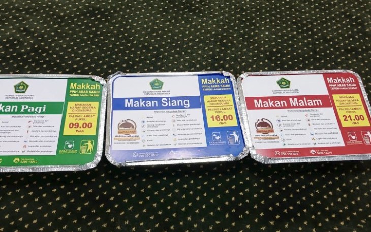Ilustrasi makanan siap saji jemaah haji