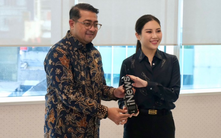 Menekraf Teuku Riefky Harsya saat melakukan kunjungan ke MNC Media di iNews Tower, Jakarta, Kamis, 6 Februari 2025.