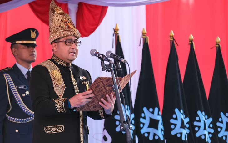 Menteri Ekraf dalam Upacara peringatan Hari Ulang Tahun ke-80 Kemerdekaan Republik Indonesia di lingkungan Kementerian  Ekraf di Gedung Film, Jakarta, Minggu, 17 Agustus 2025.