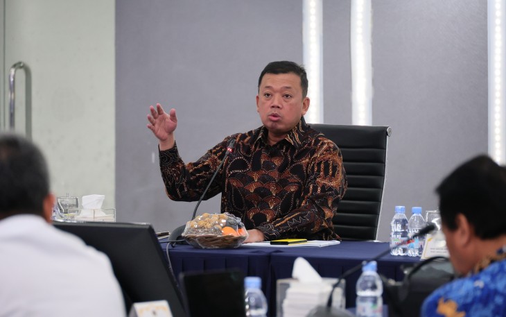 Menteri ATR/Ka.BPN RI Nusron, di Aula Prona, Kementerian ATR/BPN, Jakarta, Senin (01/12/2025).