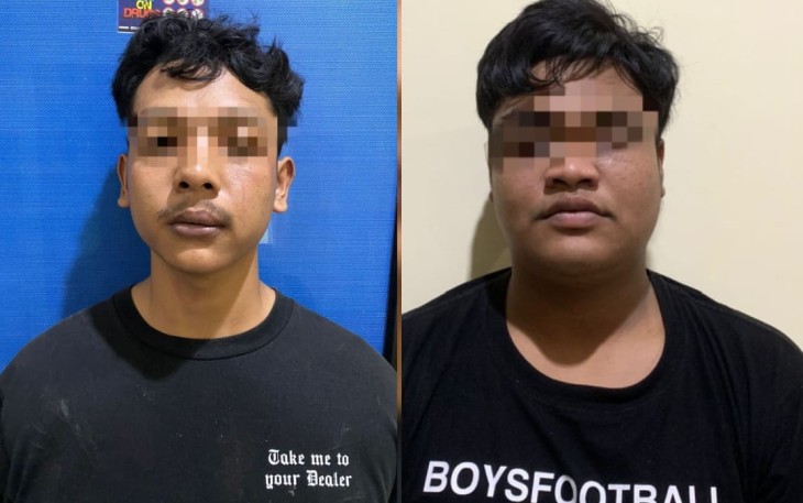 FR (20) dan JAP (21), tersangka pengedar tembakau gorila asal Tasikmadu, Karanganyar. (Foto: Istimewa)