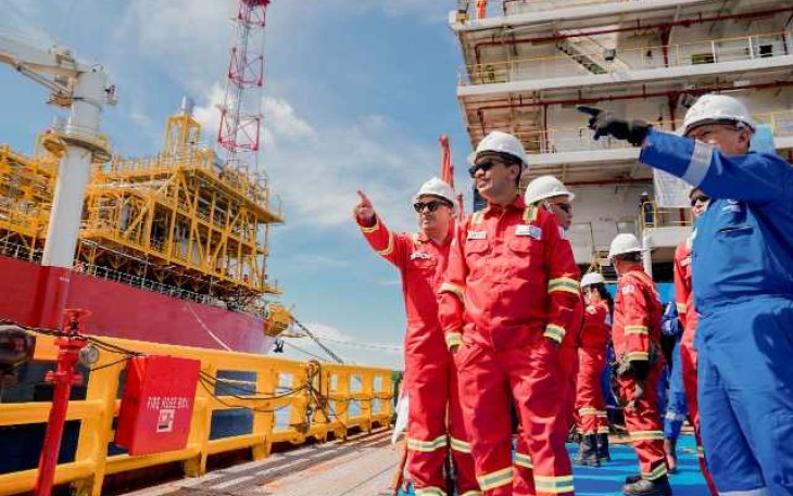 Ilustrasi Lapangan Corel di FPSO Marlin Natuna, Kepulauan Riau, Jum'at (16/5)