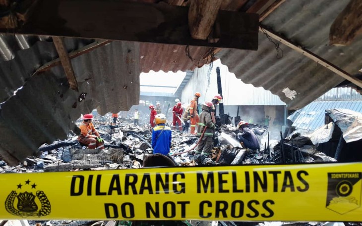 Kondisi pasca kebakaran Pasar Induk Cepu