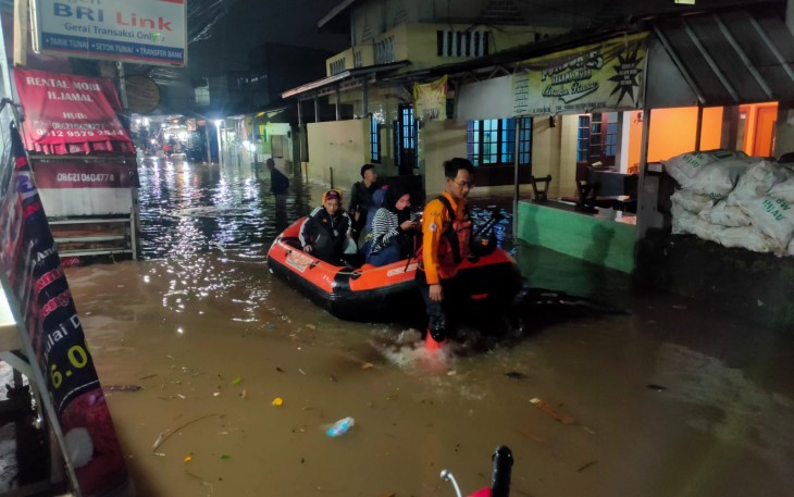  670 jiwa terdampak banjir di Kabupaten Bogor, Provinsi Jawa Barat, pada Sabtu (12/4) pukul 21.25 WIB