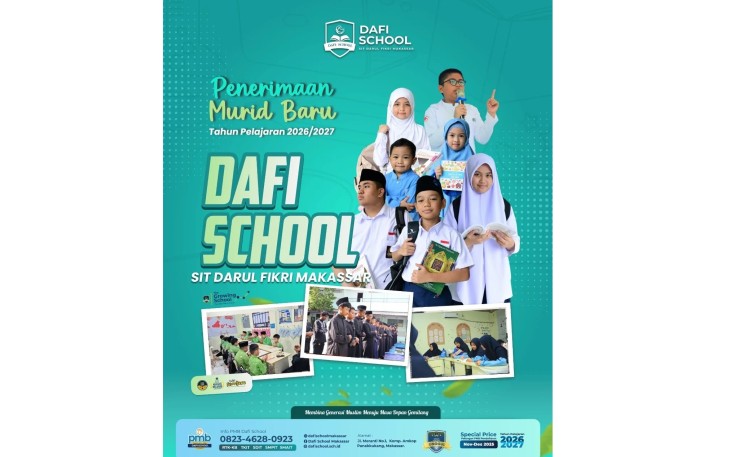 SIT Darul Fikri Makassar Resmi Buka Pendaftaran Penerimaan Murid Baru Tahun Ajaran 2026–2027