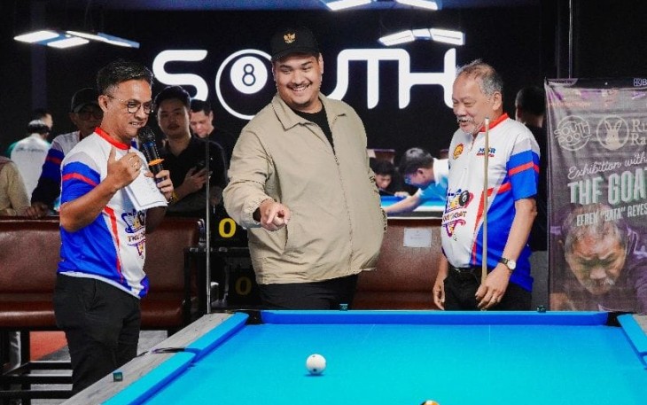 Menteri Pemuda dan Olahraga Republik Indonesia (Menpora RI), Dito Ariotedjo, meresmikan fasilitas olahraga biliar bertajuk Rusty Rabbit & South Pool di Plaza Festival, H.R Rasuna Said, Jakarta, Selasa (29/4)