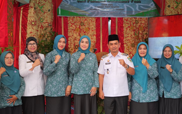 Tim Penggerak Pemberdayaan dan Kesejahteraan Keluarga (TP-PKK) Nagari Panti Selatan Kecamatan Panti dikunjungi dan dinilai tim penilai lomba gerakan PKK Provinsi Sumatera Barat tahun 2025, Rabu (23/7/2025)