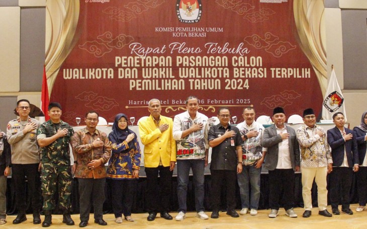 Kasdim 0507/Bekasi Hadiri Pleno Penetapan Pasangan Calon Wali Kota dan Wakil Wali Kota Bekasi Terpilih