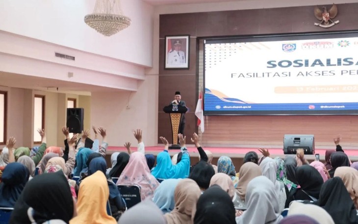 Kepala DKUM Depok, Mohamad Thamrin Sosialisasi Fasilitasi Akses Permodalan di Aula Serbaguna Lantai 10, Gedung Dibaleka II, Balai Kota Depok, Kamis (13/02/25)