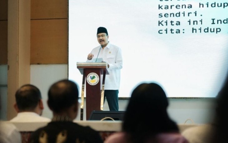 Kementerian Sosial menggelar perayaan Paskah dengan mengangkat tema 'Damai Sejahtera karena Kebangkitan Kristus kepada Masyarakat dan Alam Sekitarnya' pada Rabu (30/4/2025)