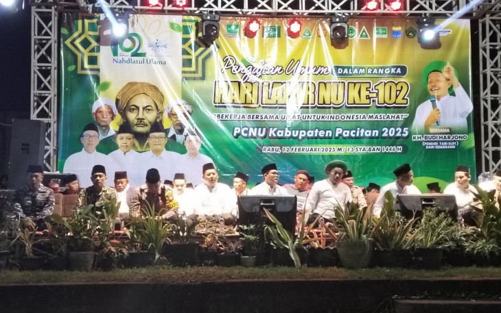 Dandim 0801/Pacitan Beserta Unsur Forkopimda Hadiri Pengajian Umum Peringatan Harlah Ke-102 NU