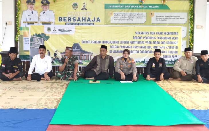 Sinergitas Tiga Pilar Kecamatan Dagangan dengan Pengurus Perguruan Silat untuk Mewujudkan Kamtibmas Kondusif