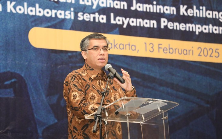 Menteri Ketenagakerjaan, Yassierli didampingi Wakil Menteri Ketenagakerjaan, Immanuel Ebenezer Gerungan resmi membuka Community of Practice (CoP) Pengantar Kerja Tahun 2025 di Jakarta, Kamis (13/2/2025).