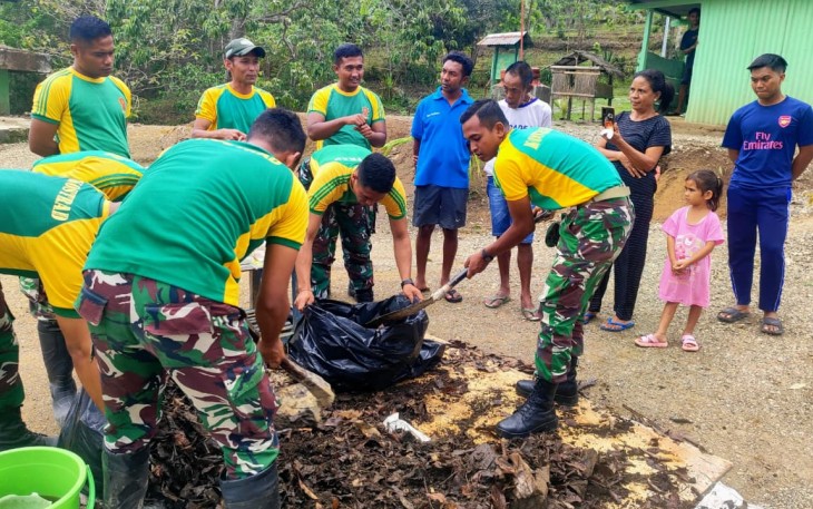 Satgas Yonarmed 12 Kostrad Perkuat Wawasan Pertanian Organik Masyarakat Lamaknen