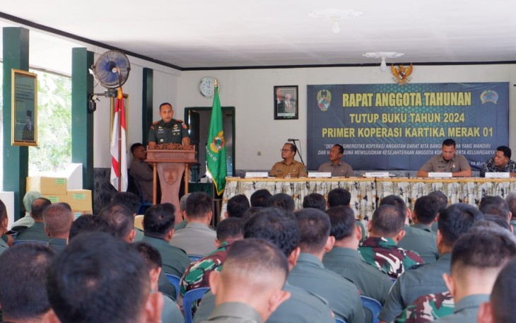 Koperasi Kartika Merak 01 Kodim 0801/Pacitan melaksanakan kegiatan RAT ( Rapat Anggota Tahunan ) Tutup Buku Tahun 2024, Bertempat di Aula Kopral Sigit Kodim 0801/Pacitan Jln. Letjend Suprapto no 42, Kec./Kab.Pacitan, Selasa (18/03/2025)