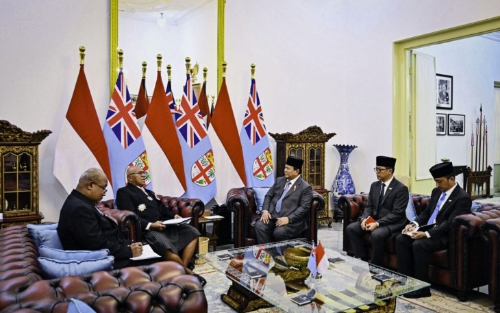 Pertemuan bilateral Presiden Republik Indonesia, Prabowo Subianto, dan Perdana Menteri Republik Fiji, Sitiveni Ligamamada Rabuka di Istana Merdeka, Jakarta (244).