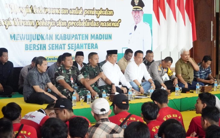 Dandim 0803/Madiun Hadiri Peringatan Hari Buruh Internasional di Pendopo Ronggo Djoemeno