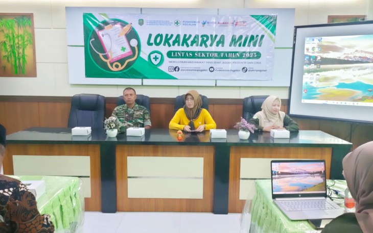 Lokakarya Mini Lintas Sektor, yang digelar di Aula Puskesmas Pogalan, Kabupaten Trenggalek, Sabtu (1/3/2025)