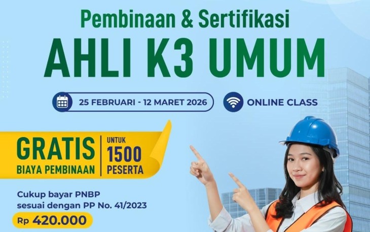 Kemnaker Buka Pelatihan Ahli K3 Umum Gratis