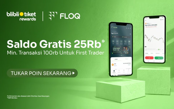 FLOQ Gandeng Blibli Tiket Rewards, Hadirkan Program “First Trade, First Reward” bagi Pengguna