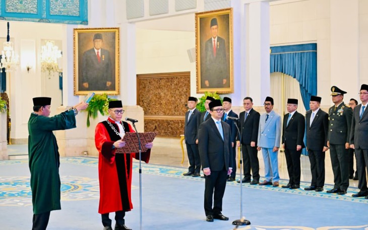 Pelantikan Hakim Mahkamah Konstitusi dan Wakil Menteri Keuangan dipimpin langsung oleh Presiden Republik Indonesia Prabowo Subianto di Istana Negara, Jakarta Pusat, Kamis (5/2/2026).