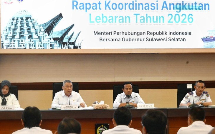 Rakor angkutan lebaran 2026 di Pemprov Sulsel, Jum'at (27/2)