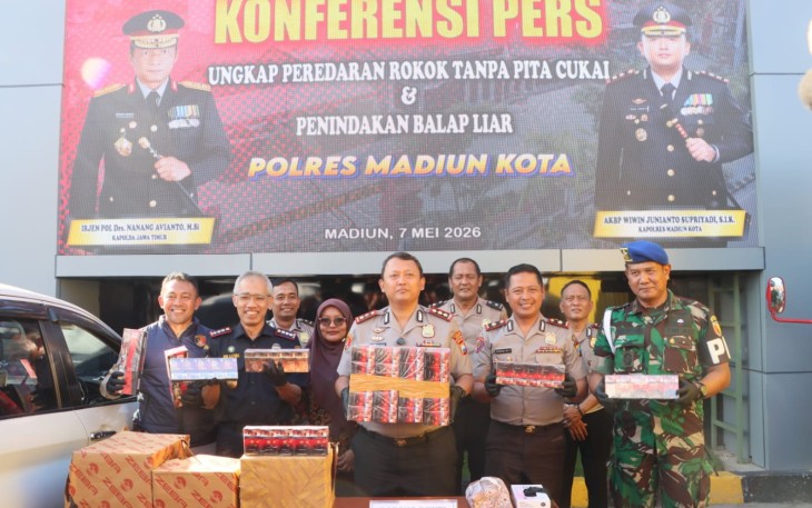 Polres Madiun Kota Gagalkan Pengiriman 3,1 juta Batang Rokok Ilegal Lintas Provinsi