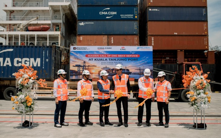 PMT Layani Pelayaran Langsung Perdana CMA CGM dari Kuala Tanjung ke China Selatan