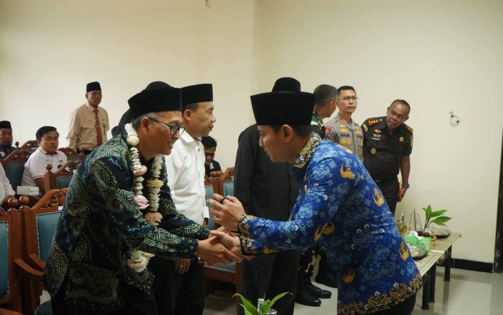 Bupati Trenggalek, Mochamad Nur Arifin, saat menghadiri pelepasan Ketua Pengadilan Agama (PA) Kelas IA Trenggalek dan 2 hakim, di Aula Pengadilan Agama Trenggalek, Rabu (20/5/2026)