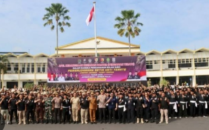 Apel Kebangsaan di Jember, Pemkab-TNI-Polri dan PSHT Perkuat Sinergi Jaga Kondusivitas Bulan Suro
