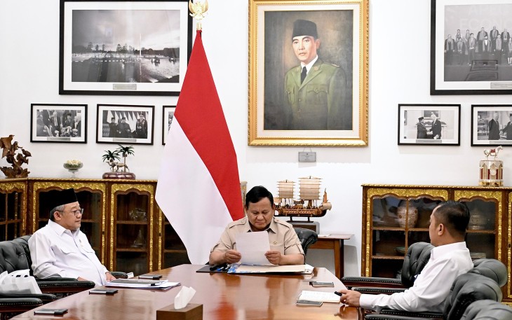 Presiden Prabowo Subianto di Istana Merdeka