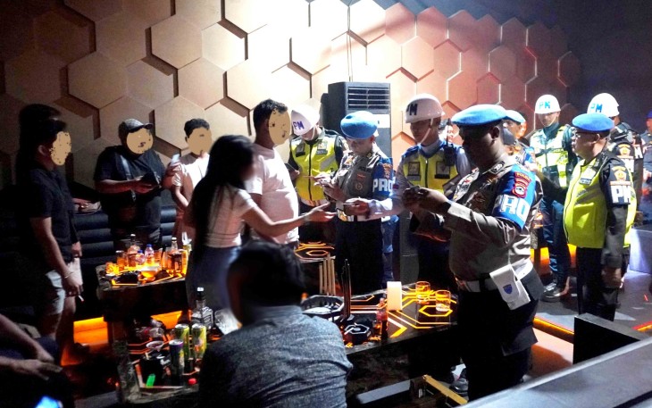 Pomau Lanud Sjamsudin Noor Bersama Polri Gelar Razia THM