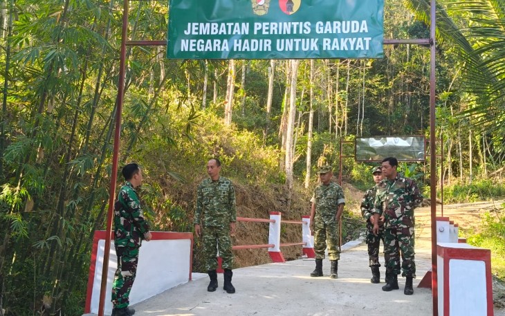 Dandim Pacitan Tinjau Dua Lokasi Jembatan Garuda Beton Progres Pembangunan 100 Persen