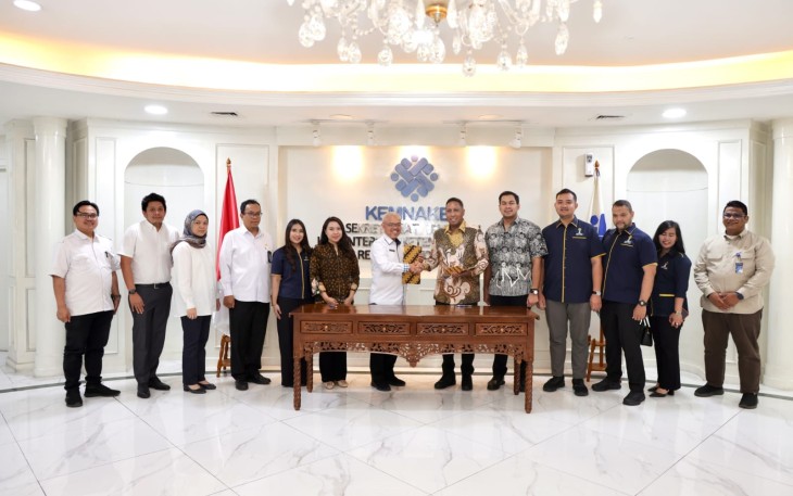 Kesepahaman Bersama tersebut ditandatangani oleh Sekretaris Jenderal (Sekjen) Kemnaker, Cris Kuntadi, dan Sekretaris Umum BPD HIPMI Jaya, Rangga Derana Niode di Kantor Kemnaker, Jakarta, Rabu (8/7/2026) 