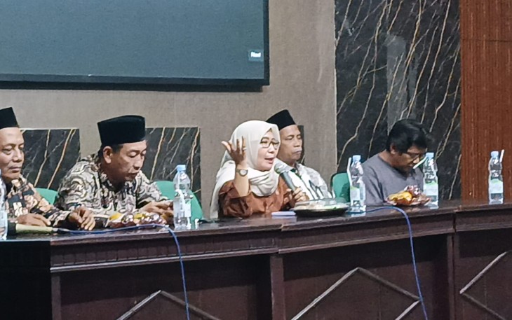 Komisi B DPRD Jawa Timur, Anik Maslachah, menyerap aspirasi di Kantor PCNU Sidoarjo