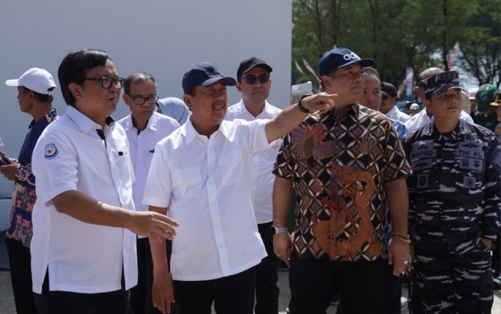 Menteri Trenggono saat meninjau pembangunan KNMP di Desa Poncosari, Kabupaten Bantul, DIY, Jumat (2/1/2026).