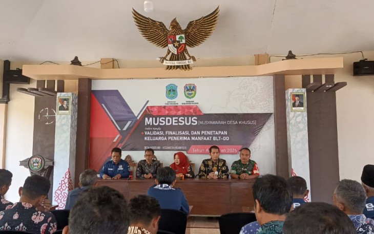 Babinsa Koramil 0801/07 Ngadirojo Turut Hadiri Musdesus Penetapan Langsung Tunai Tahun 2026