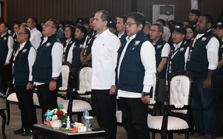Wakil Menteri Transmigrasi Viva Yoga Mauladi saat hadir dalam pembukaan TEP 2026 oleh Menteri Transmigrasi M. Iftitah Sulaiman Suryanagara. 