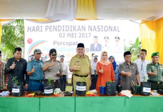 Ridwan Mukti usai upacara Hardiknas, Selasa (2/5).