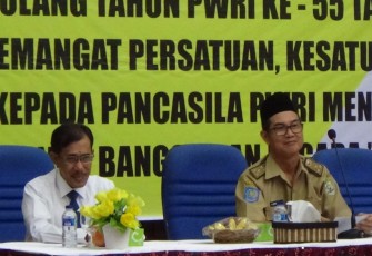 Acara Hari Ulang tahun Persatuan Wredatama Republik Indonesia (PWRI) yang ke-55 tahun 2017, di Gedung Pola Provinsi Bengkuu, pada Senin (21/8).