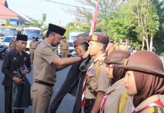 Sekda Kota Bengkulu Marjon melepas 40 orang Pramuka Penegak dan Pandega untuk mengikuti Raimuna Nasional XI di Jakarta Timur
