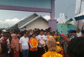 Menteri BUMN Rini Soemarno saat berkunjung ke Bengkulu, Kamis (23/11/2017).