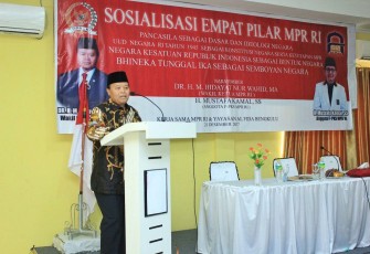 Wakil Ketua MPR RI Hidayat Nur Wahid dalam acara sosialisasi 4 pilar kebangsaan.