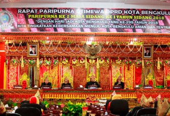 Asisten III Setda Provinsi Bengkulu Gotri Suyanto hadir dan membuka Sidang Paripurna Istimewa DPRD Kota Bengkulu, Paripurna Ke 2 Masa Sidang Ke 1 Tahun Sidang 2018.
