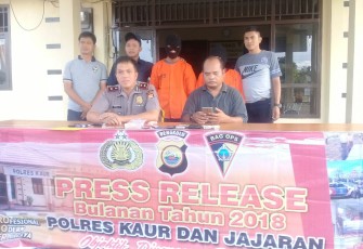 Polres Kaur saat melakukan press release tersangka dan barang bukti